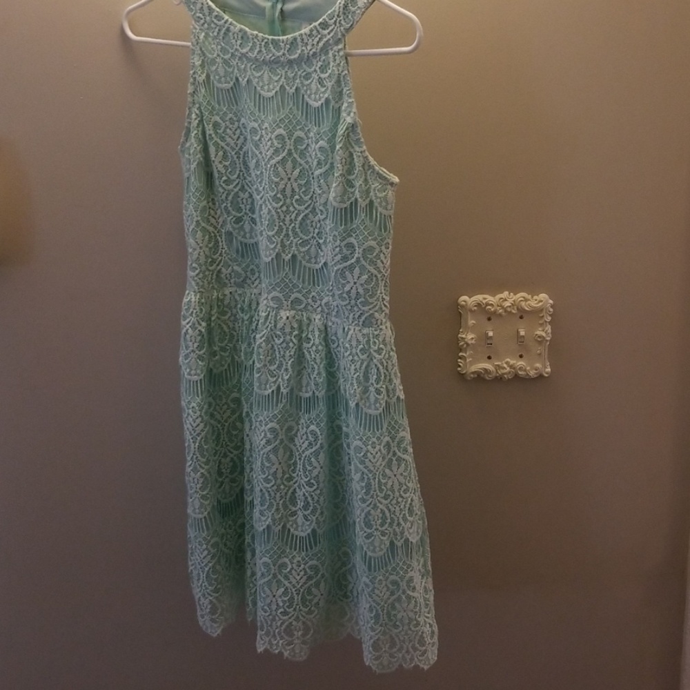 Mint and White Lace dress by Pinky